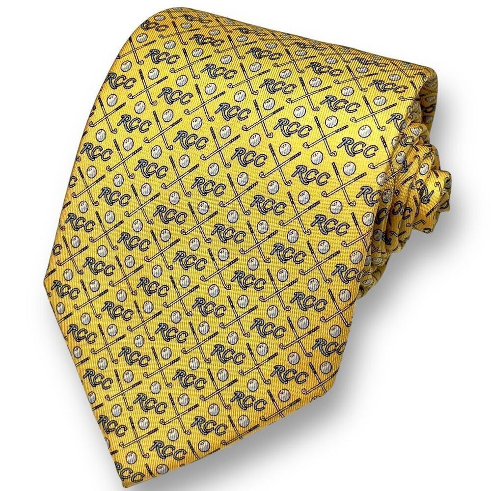 VINEYARD VINES Men’s Preppy Designer Country Club Golf Motif 100% Silk Tie